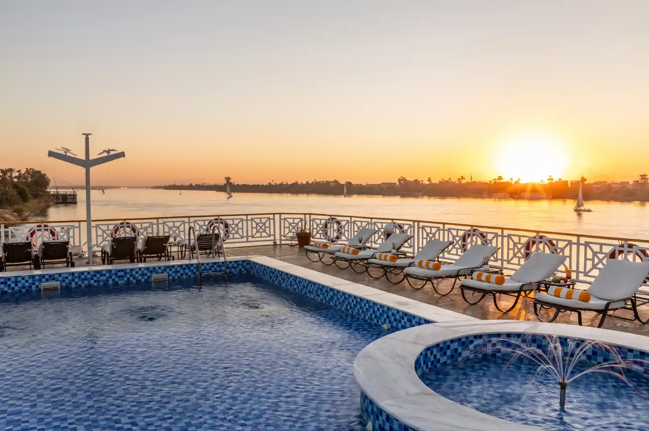 Sun deck of the MS Nile Crown II Nile Cruise Nile cruise